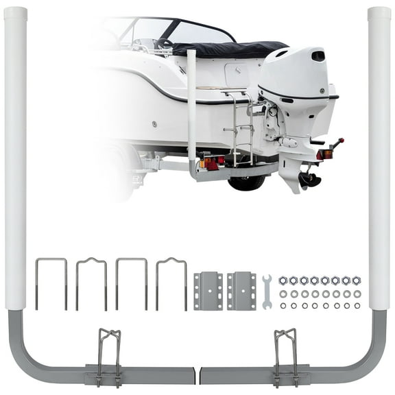 Heavy Duty Adjustable Boat Trailer Guide Poles – Rustproof Galvanized Steel with PVC Covers, Easy Install – Fits Ski, Fishing & Sailboats – 2 Pack