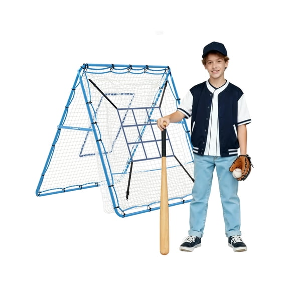Heavy Duty Adjustable Bounceer Net for Baseball & Softball – 9-Zone Throw Back Trainer for Hitting, Throwing, Fielding – Portable Practice Equipment – Multi-Sport – Throwing Training Net