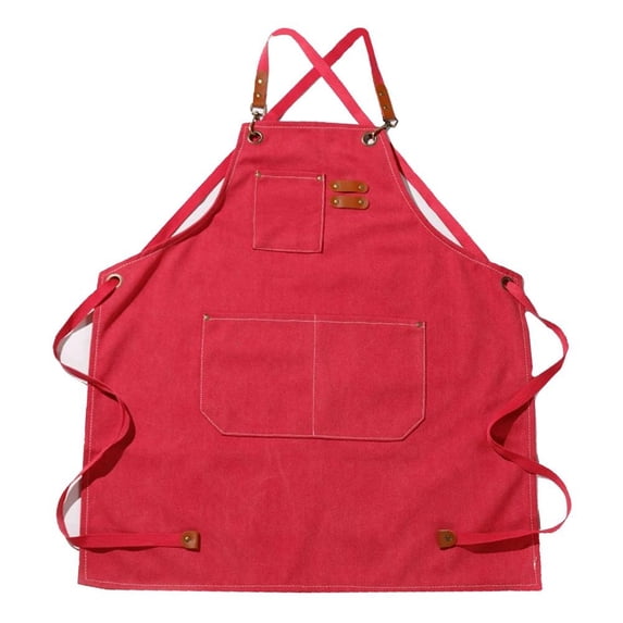 Heavy Duty Adjustable Cotton Canvas Apron with Pockets for Men Women Work Apron