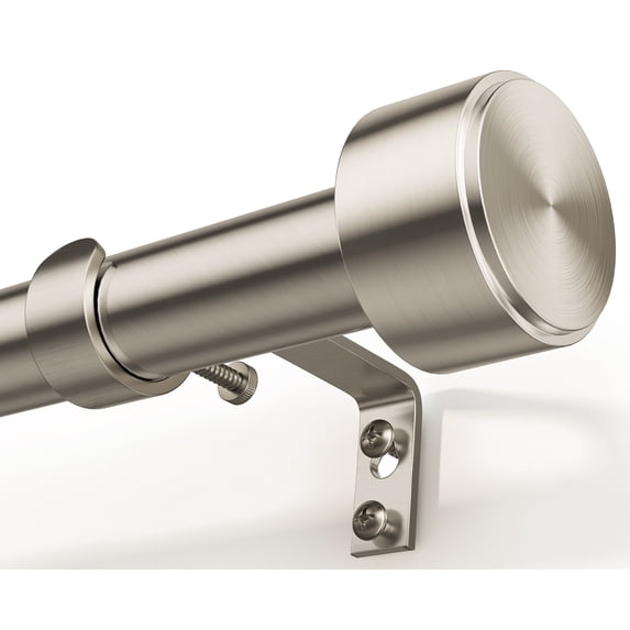 Heavy Duty Adjustable Curtain Rods for Windows, 1-Inch Diameter Curtain Rod, 32-150 Inches (Nickel)