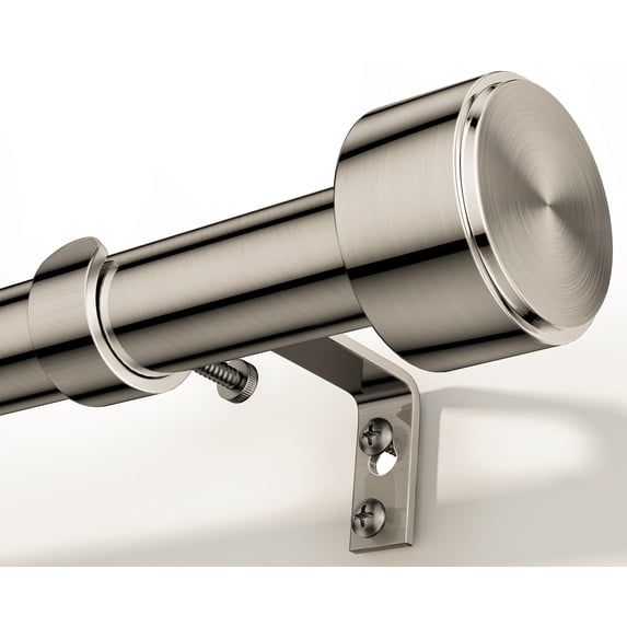 Heavy Duty Adjustable Curtain Rods for Windows, 1-Inch Diameter Curtain Rod, 32-150 Inches (Nickel)