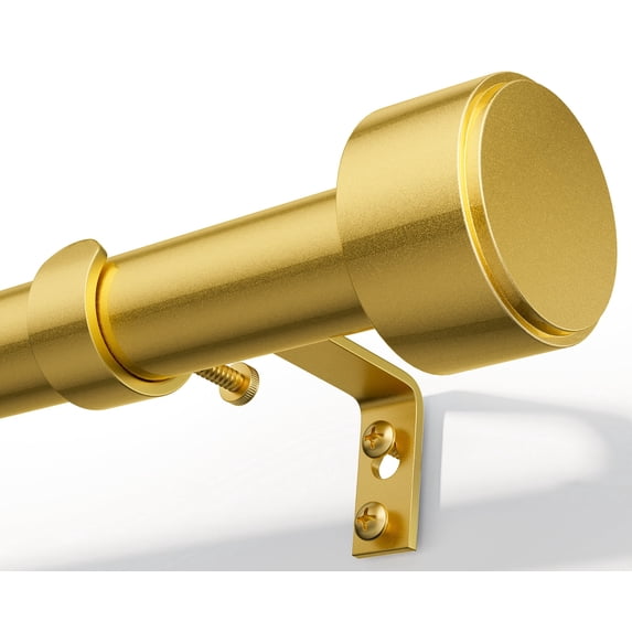 Heavy Duty Adjustable Curtain Rods for Windows, 1-Inch Diameter Curtain Rod, 32-96 Inches (Bright gold)