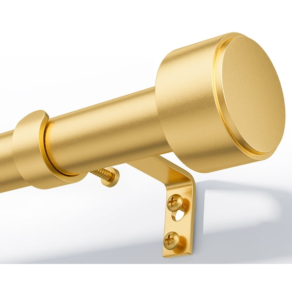 Heavy Duty Adjustable Curtain Rods for Windows, 1-Inch Diameter Curtain Rod, 32-96 Inches (Bright gold)