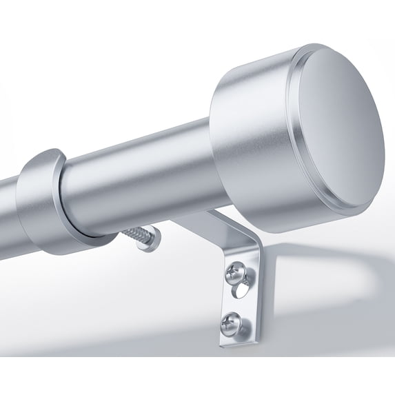 Heavy Duty Adjustable Curtain Rods for Windows, 1-Inch Diameter Curtain Rod, 32-96 Inches (Silver gray)