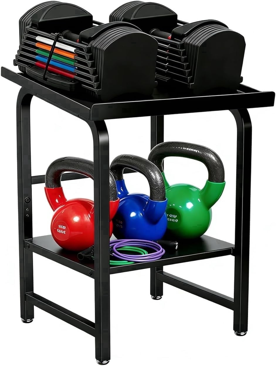XILIHAI 500LBS Heavy Duty Dumbbell Rack, 2-Tier Weight Stand for Home Gym, Anti-Slip Space-Saving Storage (Rack Only)