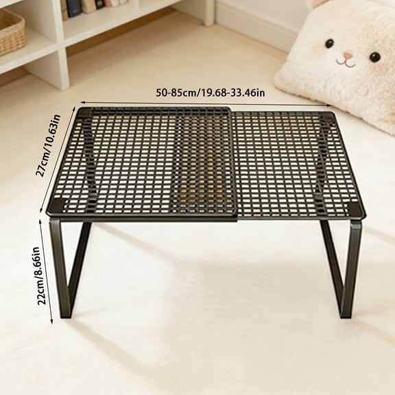 Heavy Duty Adjustable Expandable Closet Organizer, Stackable Metal Storage Shelves, No Assembly Required, Space Saving Rack for Kitchen Bedroom Bathroom Shoe Book Cabinet Pantry