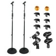 thumbnail image 1 of Heavy Duty Adjustable Floor Mic Stand 2-Pack (37.5-70") w/180° Angle & Cable Clips - Weighted Base, 4.6lb Capacity, 1 of 9