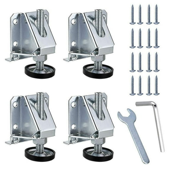 Heavy Duty Adjustable For Furniture Leveling Feet With Lock Nuts For Cabinets Tables And Workbenches Cold Rolled Steel Support 4 Pack