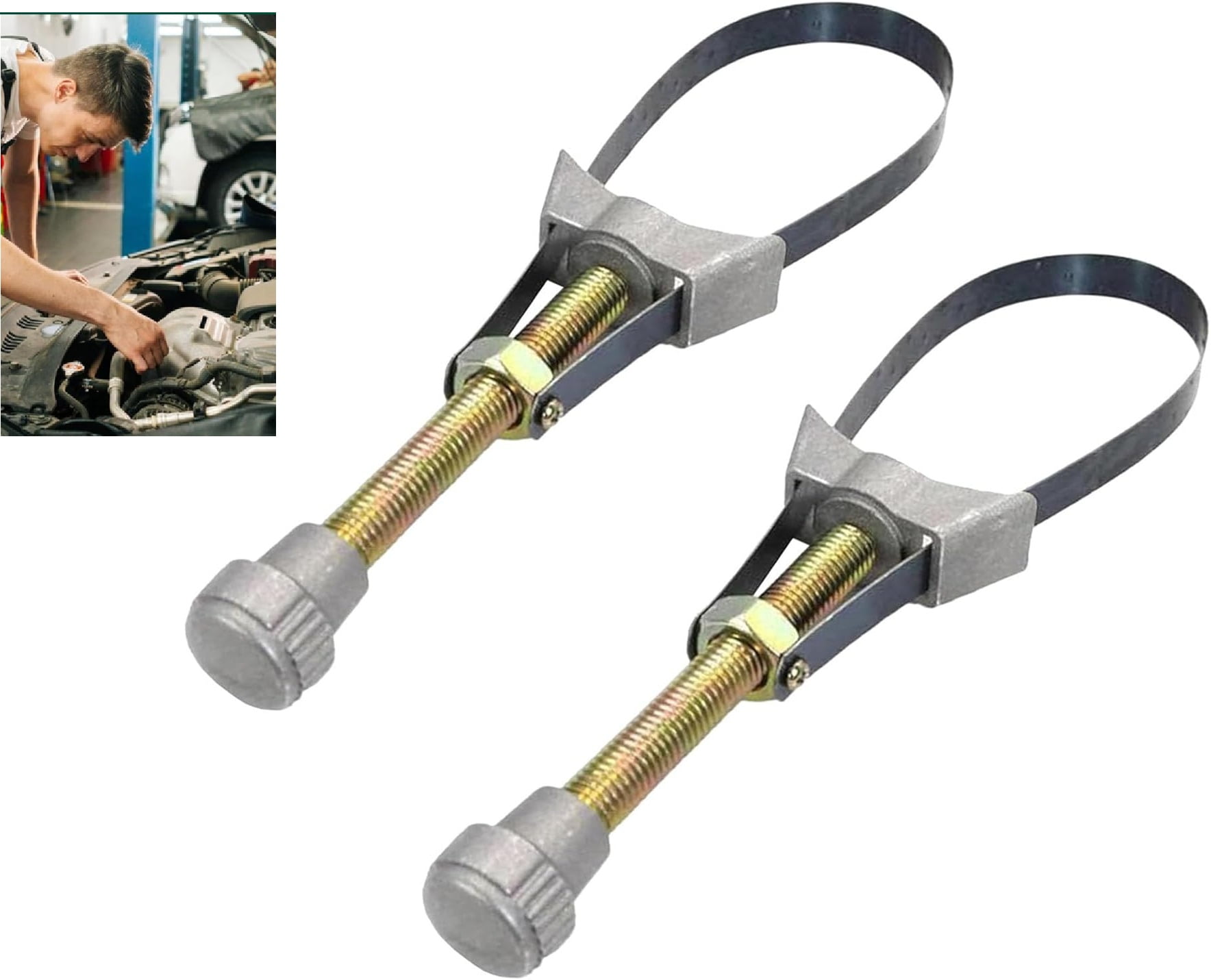 Heavy Duty Adjustable Oil Filter Wrench  | 60-120mm Fit for Auto Truck Motorcycle | Quick Oil Filter Removal Pliers(LR 2-Pack)