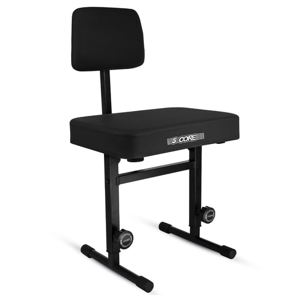 Heavy-Duty Adjustable Piano Bench with Thick Padded Seat & Backrest – 445lb Capacity, Non-Slip Base for Keyboard, Adults & Kids