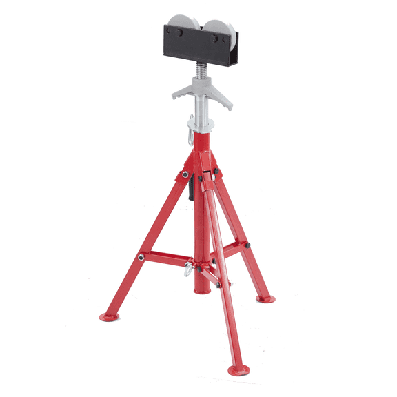 Heavy Duty Adjustable Pipe Jack Stand with Roller Head Folding Carbon Steel Tripod