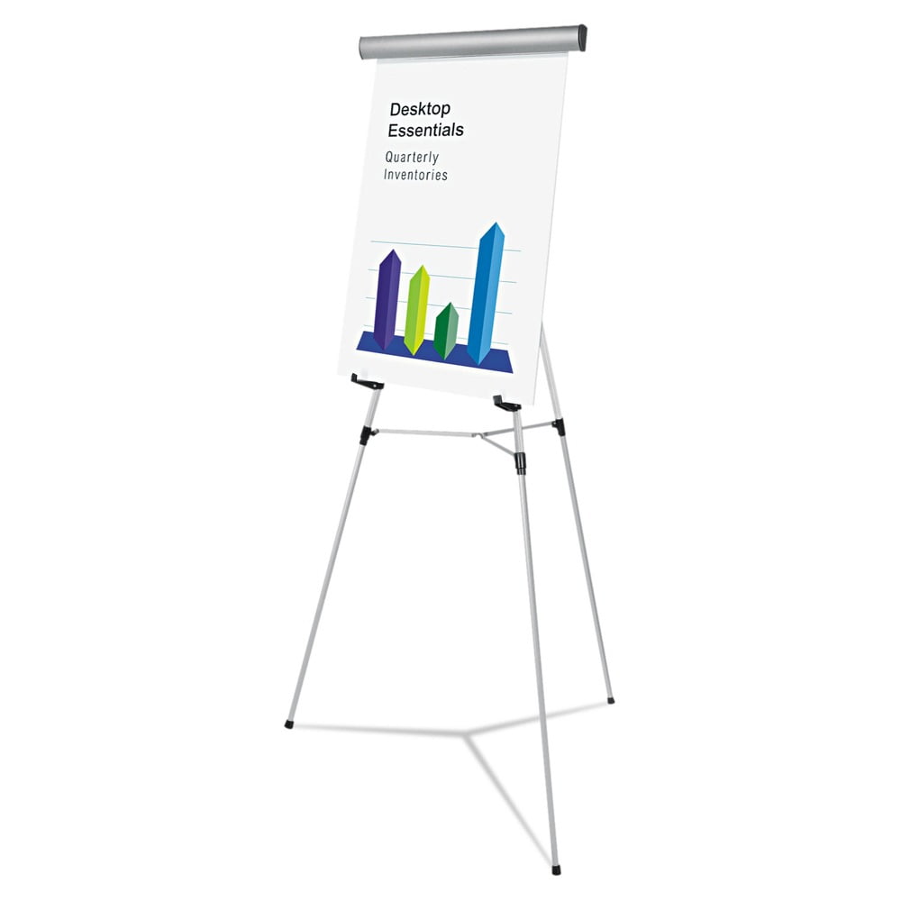 Universal Heavy-duty Adjustable Presentation Easel, 69" Maximum Height, Metal, Silver
