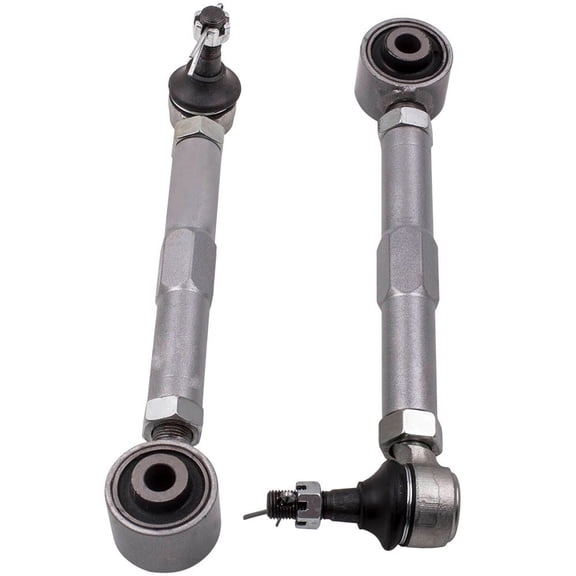 Heavy Duty Adjustable Rear Toe Control Arms for Lexus IS300 GS300 GS400 GS430, Steel Suspension Kit with Rubber Bushing, 220-270mm Range, SKU 42497803, Left & Right Set