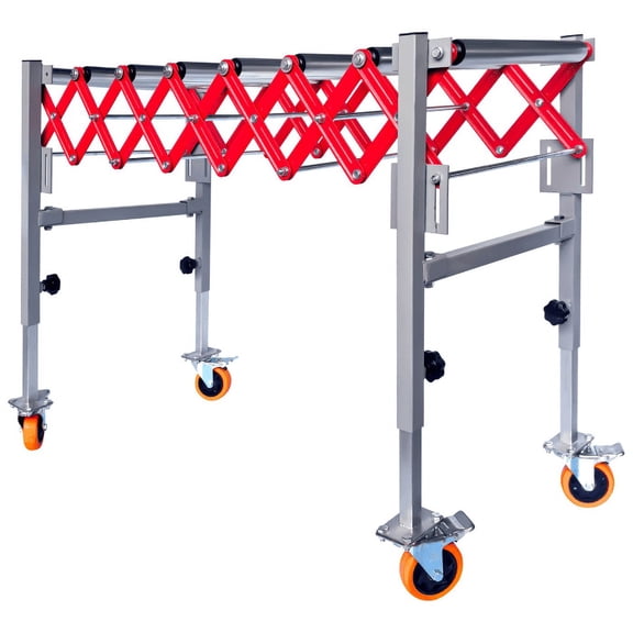 Heavy Duty Adjustable Roller Conveyor, Workshop Material Transfer Table, Expandable Loading Dock System