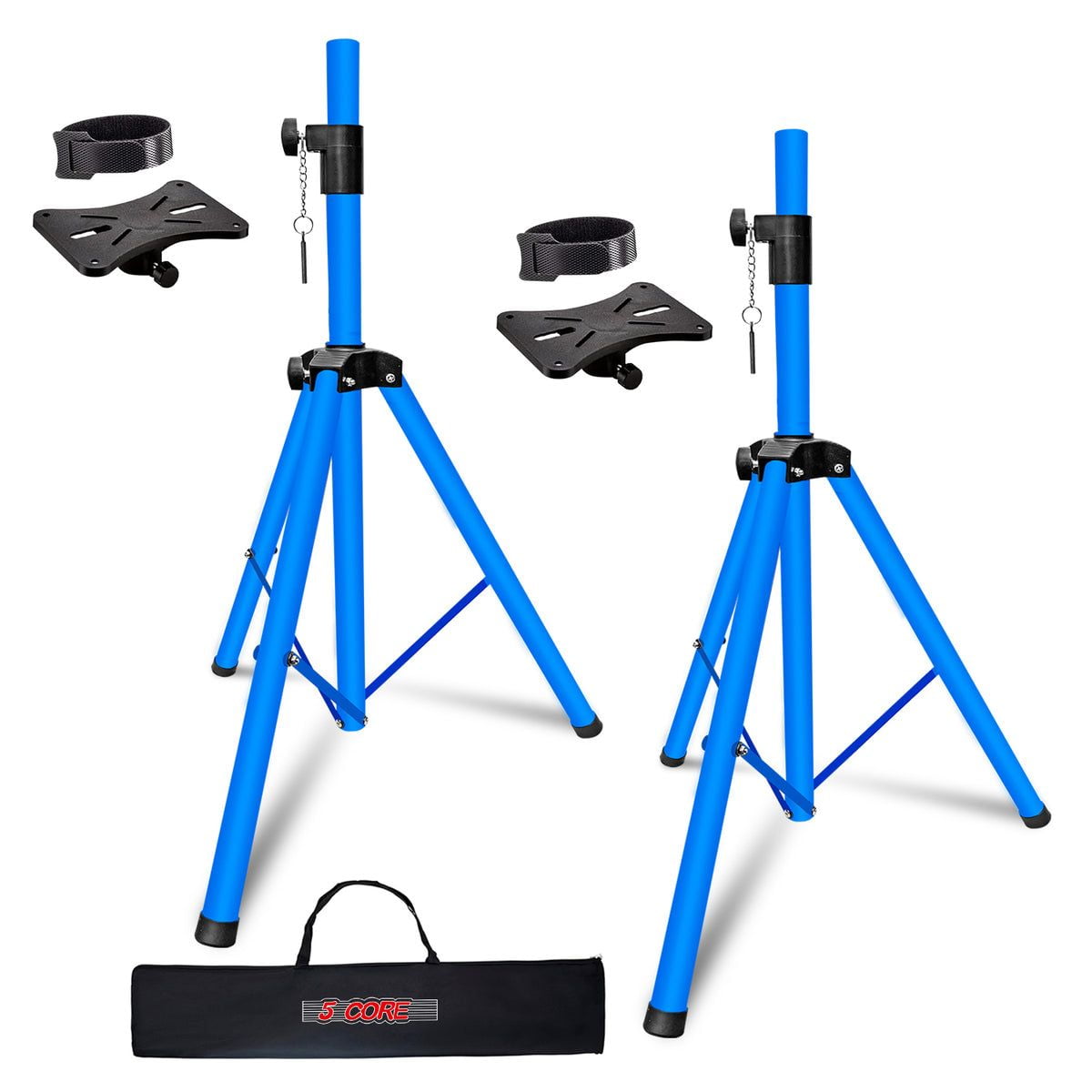Heavy Duty Adjustable Speaker Stand Tripod Pair (24-48") – 132lb Capacity, 35mm Universal Mount, Anti-Slip Base & Carry Bag for PA Speakers, Studio Monitors, DJ Gear (Sky Blue)