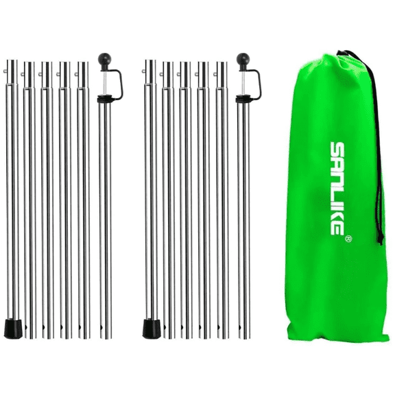 Heavy Duty Adjustable Tarp Poles 95in,Telescoping Camping Tent Poles for Outdoor Canopy Awning Rain Fly Shelter,Set of 2