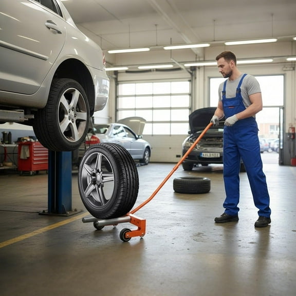 Heavy-Duty Adjustable Tire Wheel Dolly, 660lbs Tire Wheel Dolly, Tire Lifter, Tire Lifting Tool for Garage Tire Installation