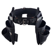 Heavy Duty Adjustable Tool Belt 18 Pockets Professional Detachable Work Pouch for Electrician Carpenter Construction Utility Belt Organizer Adjusts 31in to 51in