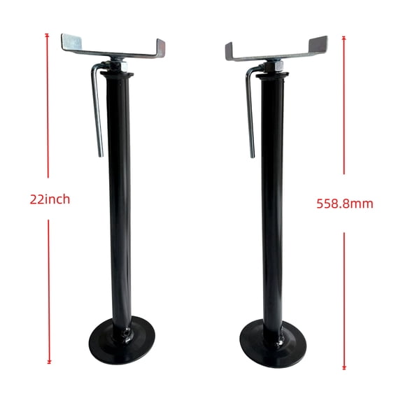 Heavy Duty Adjustable Trailer Stabilizer Jack Stand 17inch-27inch, 5000 lbs Steel Support Post with U-Top Bracket & Lock Pin, Equipment Leveling Support for RV, Trailer, Camper (2 Pack) (22 Inch)