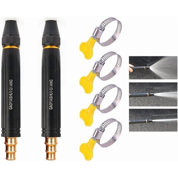 Heavy Duty Adjustable Twist Hose Nozzle Jet Sweeper Nozzle, 2027 High Pressure Nozzle for Garden Hose,Jet Sweeper Nozzle for Outdoor Cleaning, Watering Plants and Car Washing (Pagoda*2)