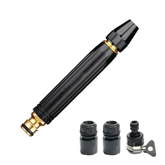 Heavy Duty Adjustable Twist Hose Nozzle Jet Sweeper Nozzle, Adjustable Metal Nozzle Garden Hose Sprinkler, Powerful High-Pressure Home Car Wash & Garden Sprayer
