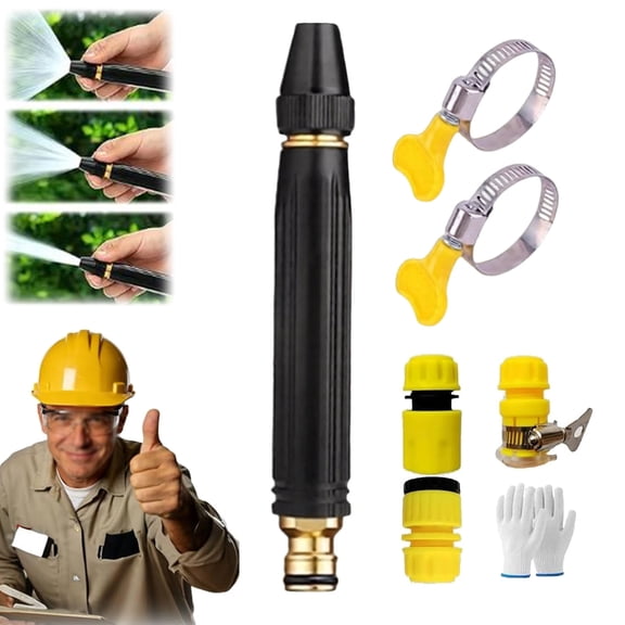 Heavy Duty Adjustable Twist Hose Nozzle Jet Sweeper Nozzle, Gaoyashuiqiang, Garden Hose Nozzle High Pressure, Pistolet Arrosage Haute Pression, Multi-Pattern Cleaning Tool (1Pc)