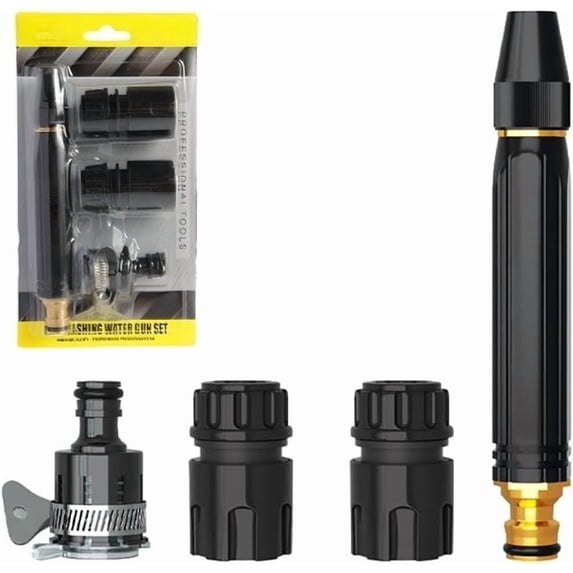Heavy Duty Adjustable Twist Hose Nozzle, Jet Sweeper Nozzle for Car Wash & Garden, Aluminum Alloy Spray Gun