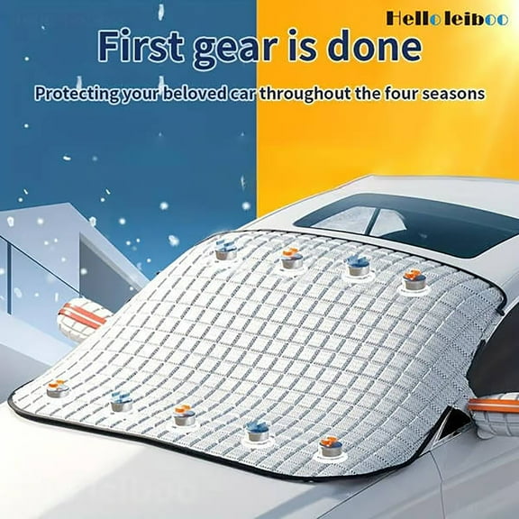 Heavy Duty Adjustable Windshield Cover Anti-Ice, Anti-Snow, And Anti-Frost Car Windshield Cover, Ultra-Thick Protection For The Front Windshield, Suitable for Use in Winter(45x62in)
