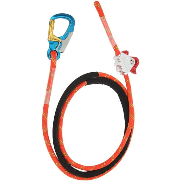 Heavy Duty Adjustable Work Positioning Lanyard, Climbing Safety Rope with Carabiner for High Altitude, Fall Arrest Protection System for Construction Roofing Arborist