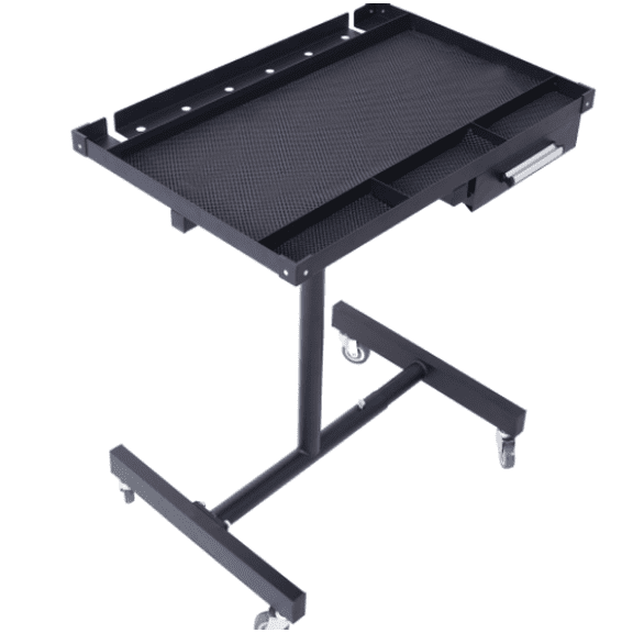 Heavy Duty Adjustable Work Table with Drawer, 220 lb Capacity, Portable