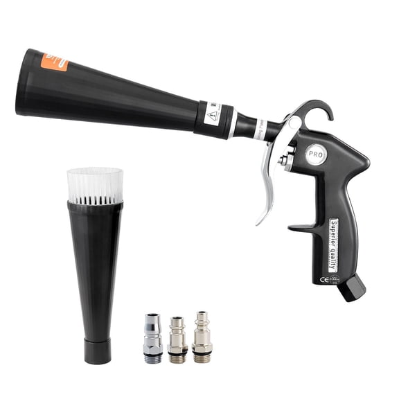 Heavy-Duty Air Blow Gun with 360 Swivel Nozzle,6-9.2 Bar for Auto Detailing&Workshop Use,Includes 2 Nozzle Attachments,Fits 1/4"NPT Air Compressor