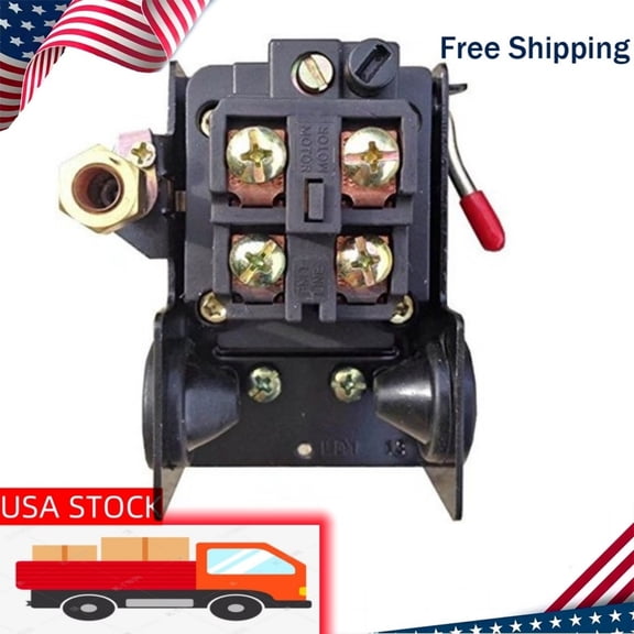 Heavy Duty Air Compressor Pressure Switch Control 90-125 psi Single Port 26A