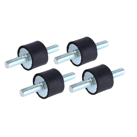 Heavy Duty Air Compressor Pump Anti Vibration Rubber Mount Shock Damper - M6 Male Thread Threaded Stud Studs Silent block Active Cushioning Blocks 4pcs Set, 0.79" x 0.59" / 20 x 15 mm