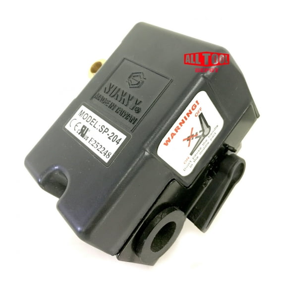Heavy Duty Air Pressure Switch Sunny H4, 4 port, 140-175 PSI, 25 Amp, Auto/Off Cut-Out Lever