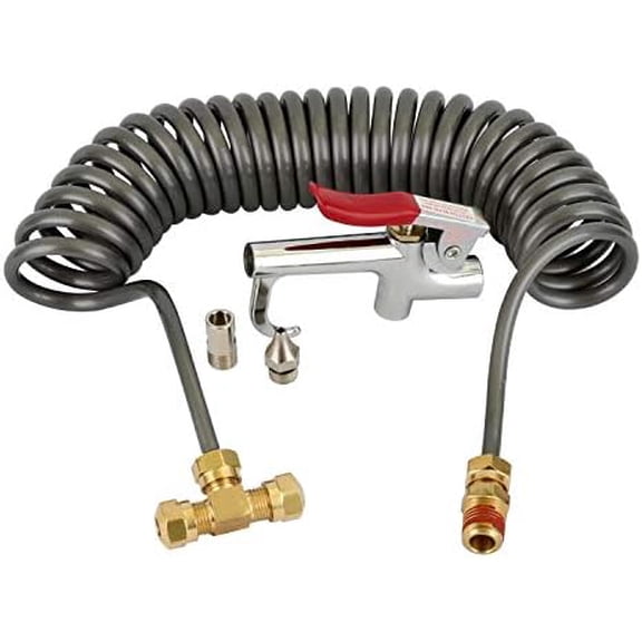 Heavy Duty Air Seat Blow Gun Kit for Truck, 1/4 Inch 11.5 Feet PU Coil Air Hose, Lever Air Blow Gun with 2 Tips$$Tools & Hardware Other