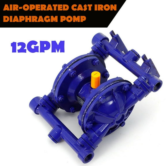 Heavy Duty Air-operated Double Diaphragm Pump Cast iron Double Diaphragm Transfer Pump 12GPM 115PSI 1/2" Inlet/Outlet For Diesel Kerosene Grease Oil