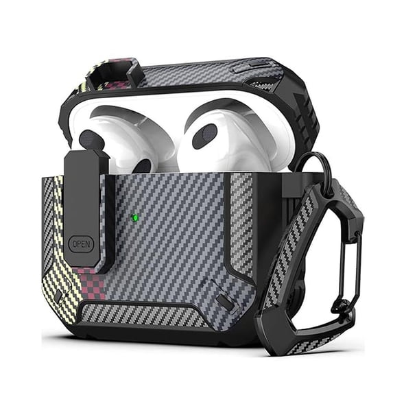 Heavy-Duty AirPods 4 Case with Metal Hook 360 Protection Flexible Opening Wireless Charging Compatible