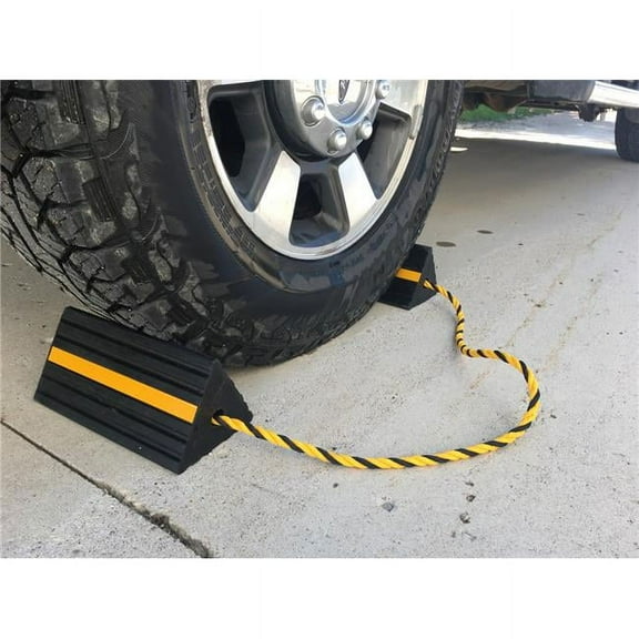 Heavy Duty Aircraft Style Rubber Wheel Chock - Set of 2