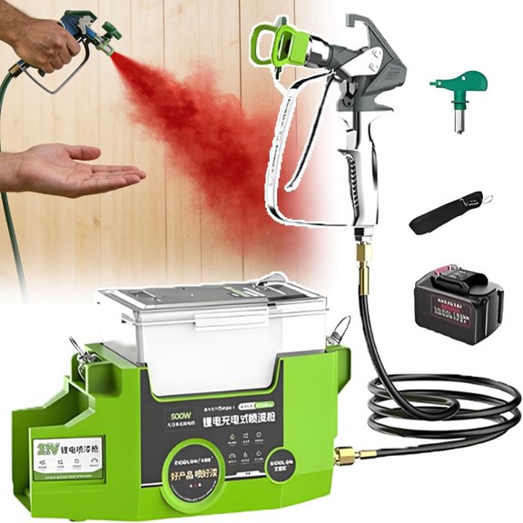 Heavy Duty Airless Paint Sprayer, 500w Electric Airless Spraying Machine, Dual Spray Pattern,Anti-Backflow Wall Paint Spray-Gun For Indoor & Outdoor Fast, Clean & Efficient Painting Jobs