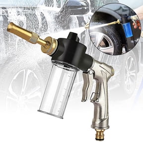 Heavy Duty All-Metal Garden Hose Nozzle with 4 Spray Patterns, High Pressure Brass Jet Nozzle for Car Washing Pet Bathing Lawn Watering, Leak-Proof 3/4 GHT Fit with Ergonomic Lock Clip
