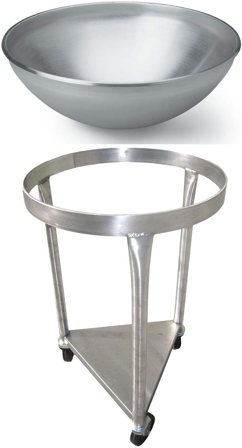 Heavy-Duty All-Stainless-Steel Mobile Dolly Stand for 80-Quart Vollrath Mixing Bowl 79800 - Bowl Included