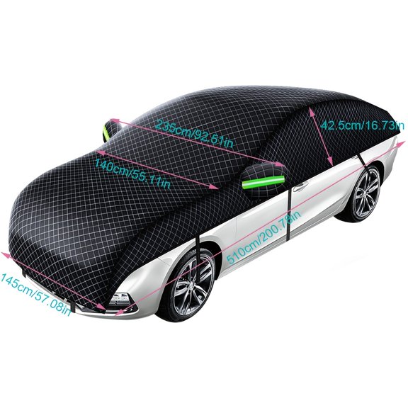 Heavy-Duty All-Weather Car Cover with, Windproof & Snow Shield - Thickened Insulation for Extreme Heat/Cold, Heavy Rain/Snowproof Full Coverage Tarp for, Trucks, SUVs, (Fits Most Vehicles)