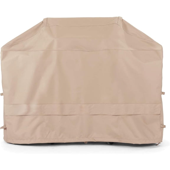 Heavy Duty All-Weather Outdoor BBQ Grill Cover  600D Ripstop Polyester, Adjustable Buckle Straps, Reinforced Handles, Mesh Vent, UV/Water/Rip Resistant, Fits Grills Up to 57" Wide