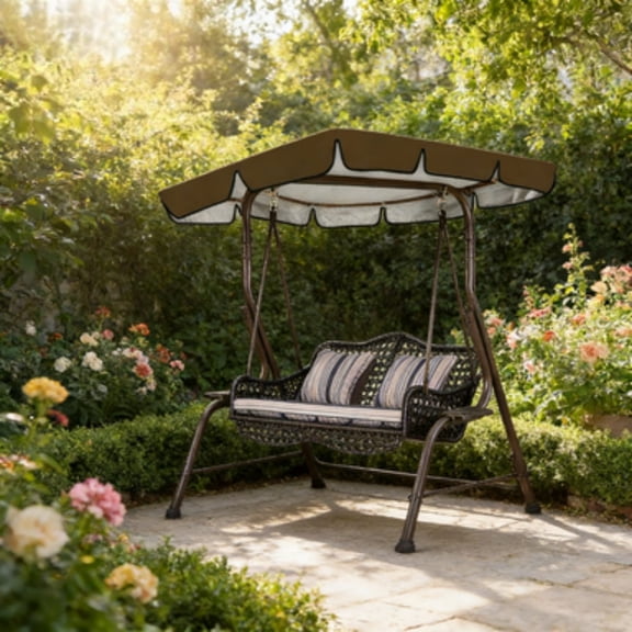 Heavy-Duty All-Weather Swing Canopy Cover, Tear-Resistant Sun Shade for Outdoor Patio Swings, Extends Furniture Lifespan (Cushion Not Included)