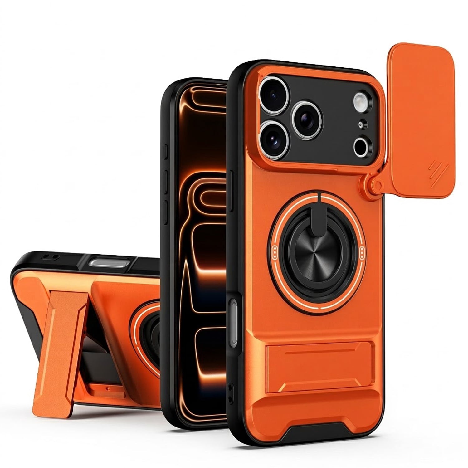 Heavy-Duty All-in-One Armor Case for iPhone 17 Pro - Orange