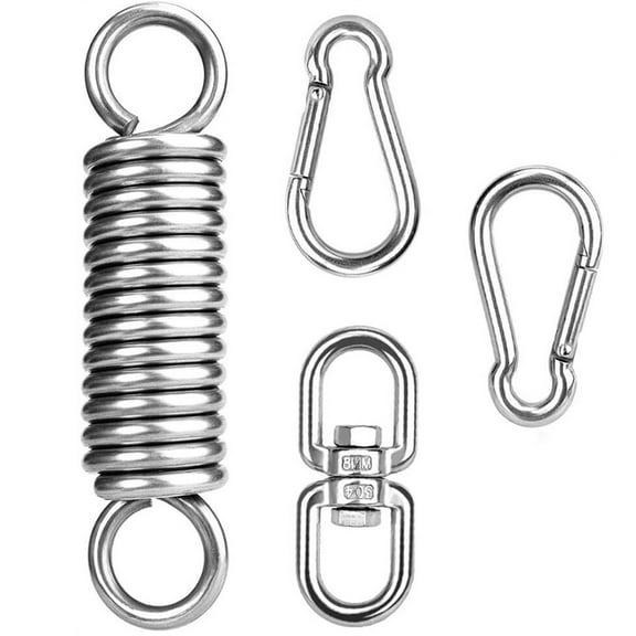 Heavy Duty Alloy Spring Suspension Kit for Hanging Chairs 360 Swivel Hook Indoor and Outdoor Use