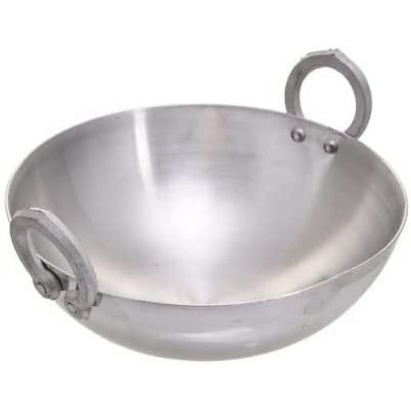 Heavy Duty Aluminium Wok/Kadhai/Deep Frying Pan/Deep Cooking Pot, Cookware/Kitchenware (Approx. 2.5 Litre), Pack of 1