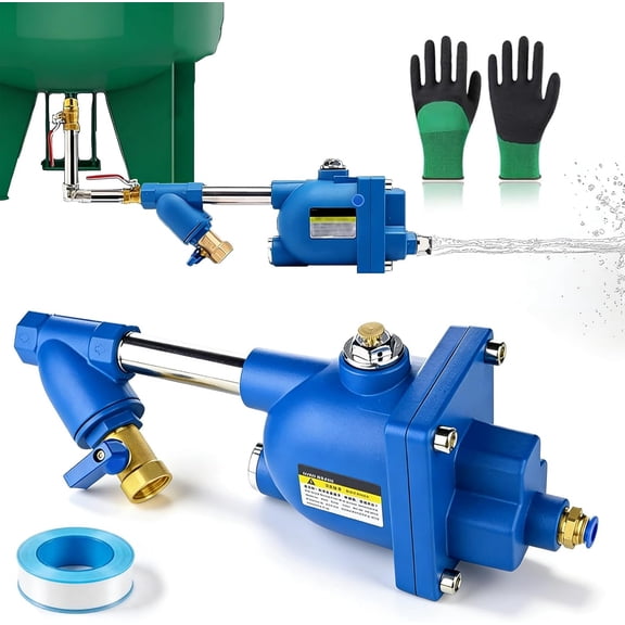 Heavy Duty Aluminum 1/2" NPT Automatic Drain Valve, Zero Air Loss Float Auto Drain for Air Compressor Tank Separator System (1 Piece, Blue)