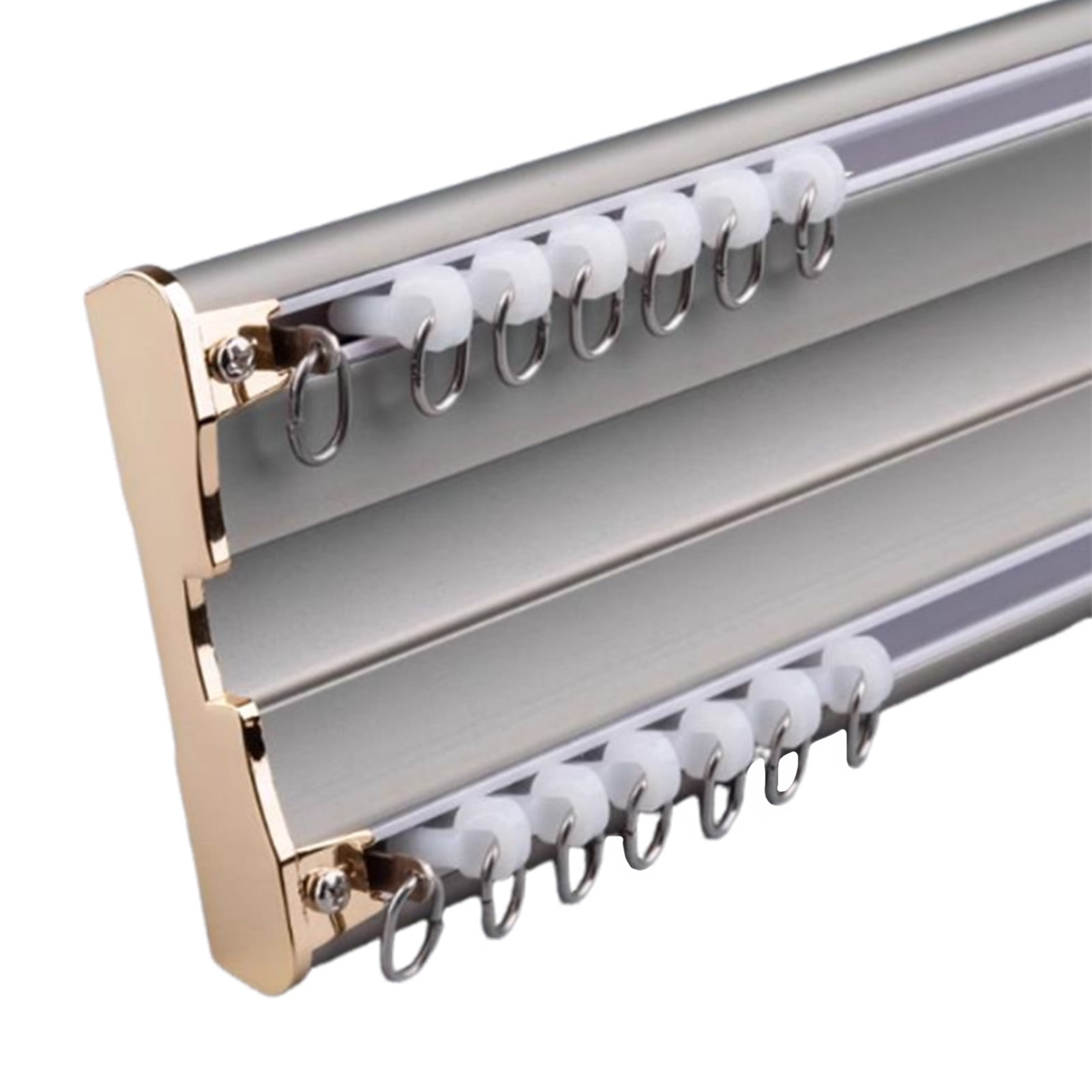 Divider Ril Heavy Duty Aluminum Ceiling Rail, Double Row Silent Curtain Rod ...