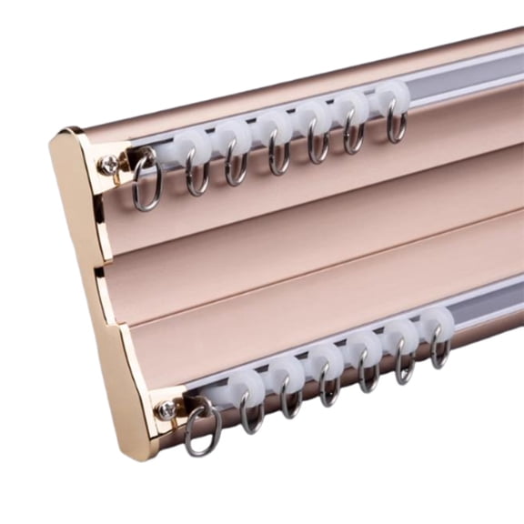 Heavy Duty Aluminum Ceiling Rail, Double Row Silent Curtain Rod, Sliding Curtain Rod Room Divider for Living Room Bedroom Room Divider